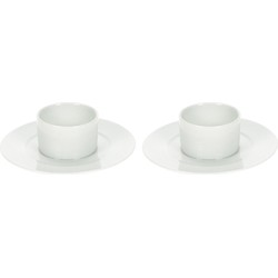 Set van 4x eierdopjes van porselein wit 11 cm - Eierdopjes