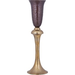 PTMD Bloempot Lysse - 27x27x93 cm - Aluminium - Bruin