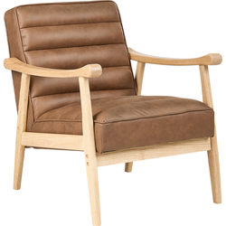 Beliani LEKNES - Fauteuil-Bruin-Kunstleer