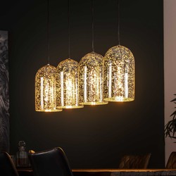 Hoyz - Hanglamp Kelk met 4 lampen - Metallic glas - 150cm hoog
