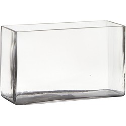 Hakbijl Glass Vaas - transparant - rechthoek - glas - 25 x 10 x 15 cm - Vazen