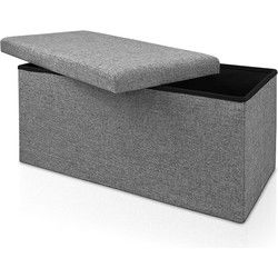 Monzana Zitbank - 80cm - met - opslagruimte - in - Grijs
