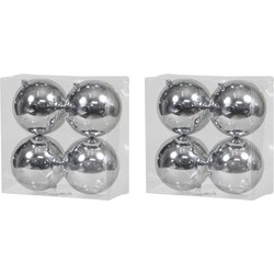 8x Kunststof kerstballen glanzend zilver 12 cm kerstboom versiering/decoratie - Kerstbal