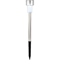 Lumineo Buiten/tuin Led prikstpot - RVS - zilver - solar verlichting - Prikspotjes