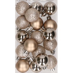 Cosy & Trendy kerstballen - 20x - champagne - D3 cm - kunststof - Kerstbal