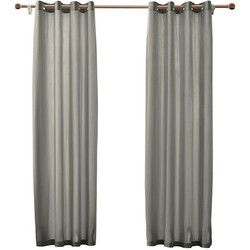 Larson - Velvet Gordijnen - 2.8m x 2.5m - Ringen - Lichtgrijs