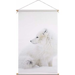 Textielposter Polar Fox in de Sneeuw