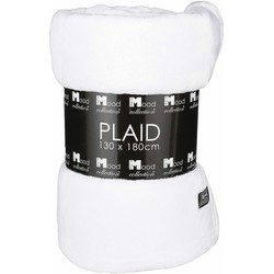 Fleece deken - wit - 130 x 180 cm - polyester - fleeceplaid - Plaids