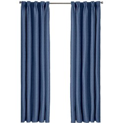 Larson - Luxe geweven blackout gordijn - met haken - 1.5m x 2.5m - Donkerblauw