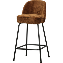 WOOOD Barstoel 65 cm 3D Vogue - Chenille - Midden Bruin -89x50x55