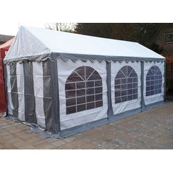 Premium Partytent PVC 3x6x2 mtr in Wit-Grijs