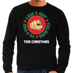 Bellatio Decorations Foute Kersttrui/sweater voor heren - not talking to you - zwart - kerstfeest 2XL - kerst truien