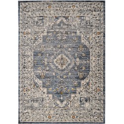Vercai Rugs Troye Collectie - Laagpolig Vloerkleed - Meerkleurig Tapijt voor Woonkamer - Polyester - Blauw - 120x170 cm