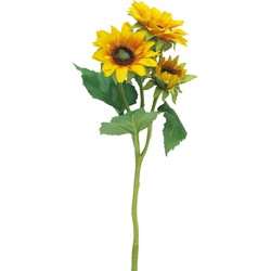 Bellatio Design Kunstbloem Zonnebloem Helianthus - 37 cm - losse steel - kunst zijdebloem - Kunstbloemen