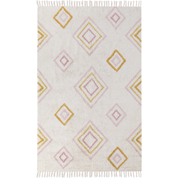 LASHE - Vloerkleed - Gebroken wit - 140 x 200 cm - Katoen