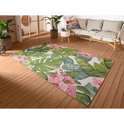 Binnen- En Buitenkleed - Tropical Groen/Roze - 160 X 235 CM