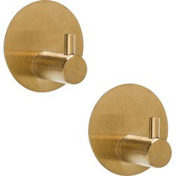 XIVADA Hannddoekhaakjes Roma - RVS - Zelfklevend - Goud - Set van 2