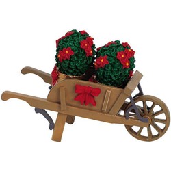 Wheelbarrow with poinsettias