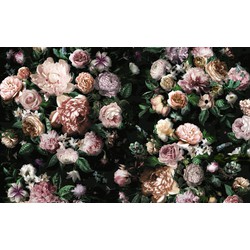 Sanders & Sanders fotobehang bloemen roze en groen - 400 x 250 cm - 612479