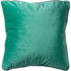 Dutch Decor FINN - Kussenhoes 45x45 cm - velvet - effen kleur - met glitterbies - Spearmint - groen - Dutch Decor