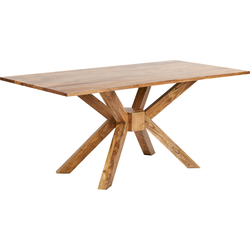 Beliani HAYES - Eettafel-Lichte houtkleur-Acaciahout