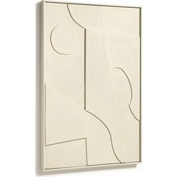 Kave Home - Talin abstract schilderij beige, 60 x 90 cm