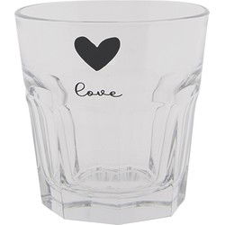 Clayre & Eef Waterglas  180 ml Glas Hart Love Drinkbeker