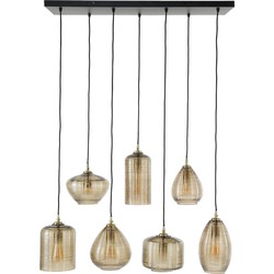 AnLi Style Hanglamp 4+3 stripe glass horizontal