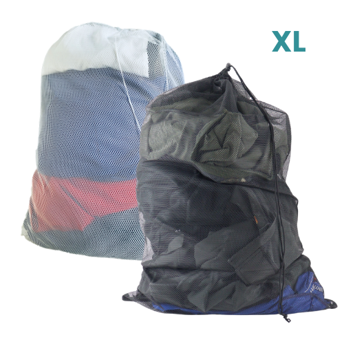 Nordix Waszak Groot XL - 60 x 90 CM - 2 stuks - Wit en Zwart  -Treksysteem - Trekbandsluiting - Polyester - 
