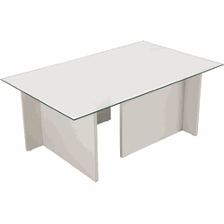Salontafel met glazen blad L105 cm - NOAH