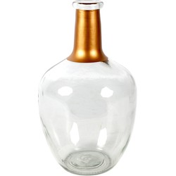 Countryfield Bloemenvaas Firm Big Bottle - helder transparant/koper - glas - D18 x H30 cm - Vazen