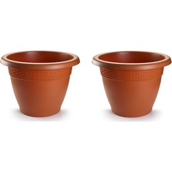 4x stuks bloempotten terra cotta rond diameter 40 cm - Plantenpotten