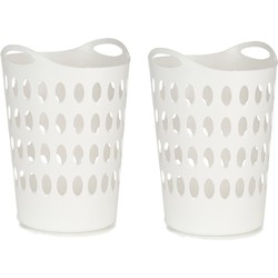 Arte R Flexibele wasmand/opbergmand - 2x - rond - wit - 50 liter - Wasmanden
