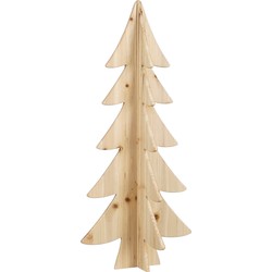 House of Seasons Decoratie Kerstboom - H78 x Ø36 cm - Dennenhout - FSC 100% - Bruin