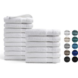 Handdoeken 15 delig combiset - Hotel Collectie - 100% katoen - wit