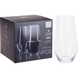 8x Grote waterglazen kristalglas transparant 580 ml - Drinkglazen