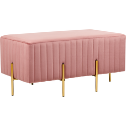 Beliani DAYTON - Bedbank-Roze-Fluweel