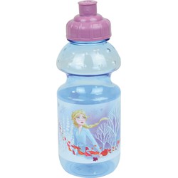 Disney Frozen drinkfles/drinkbeker/bidon met drinktuitje - blauw - kunststof - 350 ml - Schoolbekers