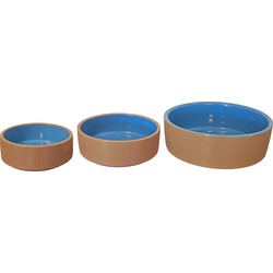 Hondeneetbak steen 15 cm beige/blauw