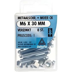 M.schroef moer ck m6x30mm 8st