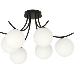 moderne plafondlamp Fontana Zwart 6-lichts