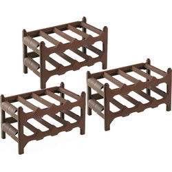 Hega Hogar Wijnfles rek - 3x - 41 x 24 x 24 cm - voor 8 flessen -Kunststof - Wijnrekken