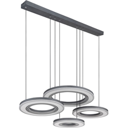 Hanglamp met vier grote LED ringen | Marilyn | Transparant | Woonkamer | Eetkamer