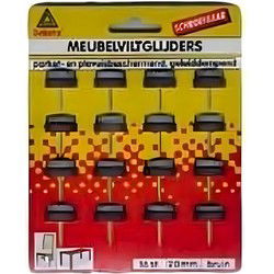 Meubelviltglijder schr.bruin 20mm