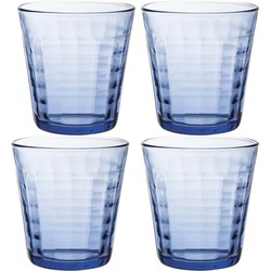 4x Drinkglazen/waterglazen blauw Prisme 275 ml - Drinkglazen