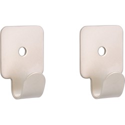 4x Zilverkleurige garderobe haakjes / jashaken / kapstokhaakjes metaal verzinkt enkele haak 4.1 x 3.0 cm - Kapstokhaken