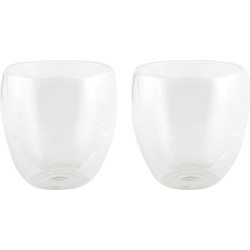 Bellatio design Theeglazen - 2x stuks - glas - dubbelwandig - 200 ml - Koffie- en theeglazen