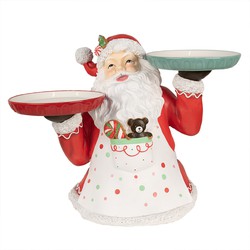 Clayre & Eef Kerstdecoratie Beeld Kerstman 44 cm Rood Kunststof