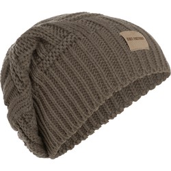 Knit Factory Bobby Gebreide Muts Heren & Dames - Sloppy Beanie - Cappuccino - One Size