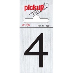 Route alulook 60 x 44 mm Sticker zwarte cijfer 4 pick up - Pickup